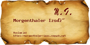 Morgenthaler Izsó névjegykártya
